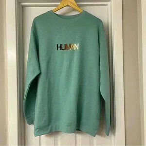 Wear The Peace HUMAN Long Sleeve Sweatshirt Green Size XL EUC